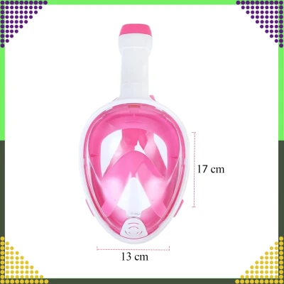 RealG RC-K-1757 Celoobličejová šnorchlovací maska S/M, růžovo-bílá