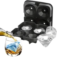 RealG RC-K-1780 Silikónová forma na ľad XL - diamanty, 4 ks