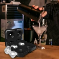 RealG RC-K-1780 Silikónová forma na ľad XL - diamanty, 4 ks