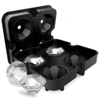 RealG RC-K-1780 Silikónová forma na ľad XL - diamanty, 4 ks
