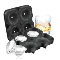 RealG RC-K-1780 Silikónová forma na ľad XL - diamanty, 4 ks