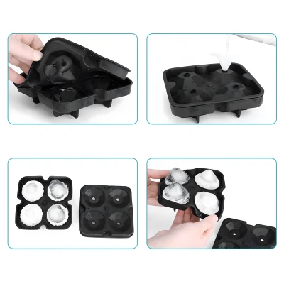RealG RC-K-1780 Silikónová forma na ľad XL - diamanty, 4 ks