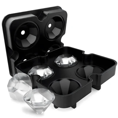 RealG RC-K-1780 Silikónová forma na ľad XL - diamanty, 4 ks