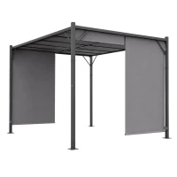 MultiGarden DN-FG-362 Zahradní pergola s bočními roletami 3 x 4 m, šedá