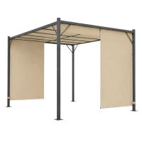 MultiGarden DN-FG-362 Zahradní pergola s bočními roletami 3 x 4 m, šedá