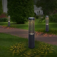 RealG RC-K-2498 Solárna záhradná LED lampa 71 cm, 2 ks, čierna
