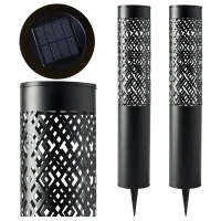 RealG RC-K-2498 Solárna záhradná LED lampa 71 cm, 2 ks, čierna