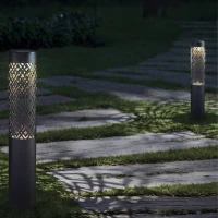 RealG RC-K-2498 Solárna záhradná LED lampa 71 cm, 2 ks, čierna