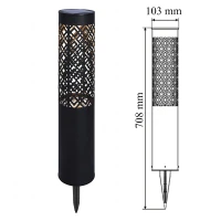 RealG RC-K-2498 Solárna záhradná LED lampa 71 cm, 2 ks, čierna