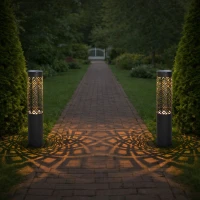 RealG RC-K-2498 Solárna záhradná LED lampa 71 cm, 2 ks, čierna