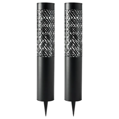 RealG RC-K-2498 Solárna záhradná LED lampa 71 cm, 2 ks, čierna