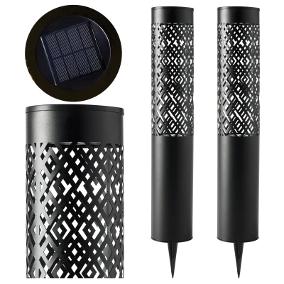 RealG RC-K-2498 Solárna záhradná LED lampa 71 cm, 2 ks, čierna