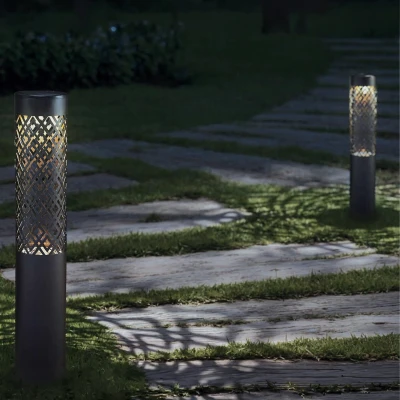 RealG RC-K-2498 Solárna záhradná LED lampa 71 cm, 2 ks, čierna