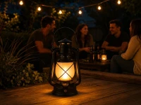 Verk 12452 Retro LED lucerna s efektom plameňa, 3 režimy svietenia, USB, sivá