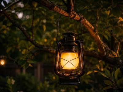 Verk 12452 Retro LED lucerna s efektom plameňa, 3 režimy svietenia, USB, sivá