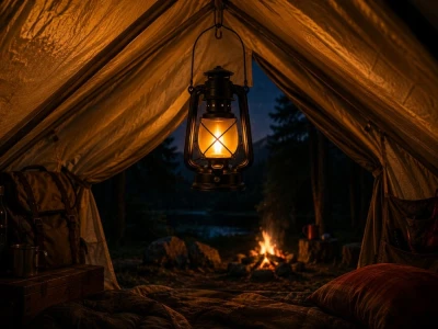 Verk 12452 Retro LED lucerna s efektom plameňa, 3 režimy svietenia, USB, sivá