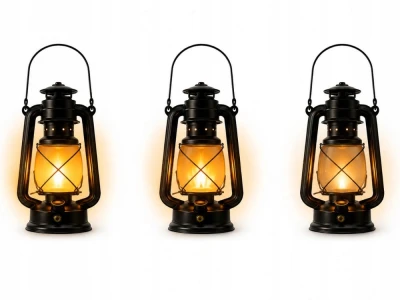 Verk 12452 Retro LED lucerna s efektom plameňa, 3 režimy svietenia, USB, sivá