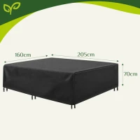 Gardlov 28049 Krycí plachta na zahradní nábytek 205 x 160 x 70 cm, černá