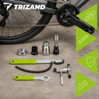 Trizand 27893 Sada nářadí na opravu jízdních kol, 7dílná, zelená