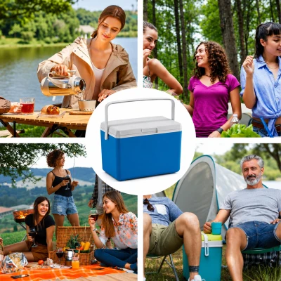 RealG RC-K-2391 Přenosný chladicí box na chladicí vložky 10 l, modrý