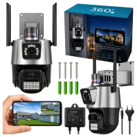 RealG RC-K-2452 Duální otočná WiFi IP kamera, 6 MP, noční vidění, černá