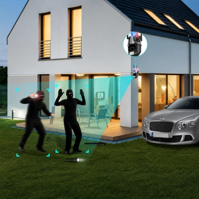 RealG RC-K-2452 Duální otočná WiFi IP kamera, 6 MP, noční vidění, černá