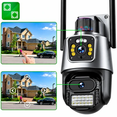 RealG RC-K-2452 Duální otočná WiFi IP kamera, 6 MP, noční vidění, černá
