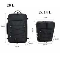 RealG RC-K-2444 Vodotesná cyklistická taška na nosič 3 v 1, 48 l, XXL, čierna