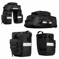 RealG RC-K-2444 Vodotesná cyklistická taška na nosič 3 v 1, 48 l, XXL, čierna