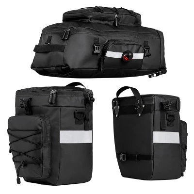 RealG RC-K-2444 Vodotesná cyklistická taška na nosič 3 v 1, 48 l, XXL, čierna