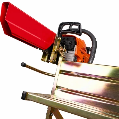 RealG RC-K-2451 Kovový stojan na řezání dřeva s držákem na motorovou pilu 88 x 86 x 71 cm