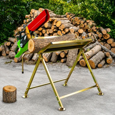 RealG RC-K-2451 Kovový stojan na řezání dřeva s držákem na motorovou pilu 88 x 86 x 71 cm