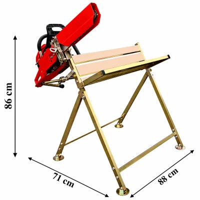 RealG RC-K-2451 Kovový stojan na řezání dřeva s držákem na motorovou pilu 88 x 86 x 71 cm