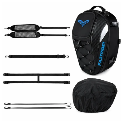 RealG RC-K-2445 Motocyklová brašna na sedlo s funkcí batohu 2 v 1, 45 l, černá