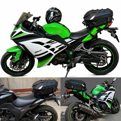 RealG RC-K-2445 Motocyklová brašna na sedlo s funkcí batohu 2 v 1, 45 l, černá