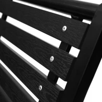 Bauerkraft H-522 Záhradná lavica s operadlom premium, kovová, 126 cm, čierna, z druhej ruky