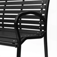 Bauerkraft H-522 Záhradná lavica s operadlom premium, kovová, 126 cm, čierna, z druhej ruky