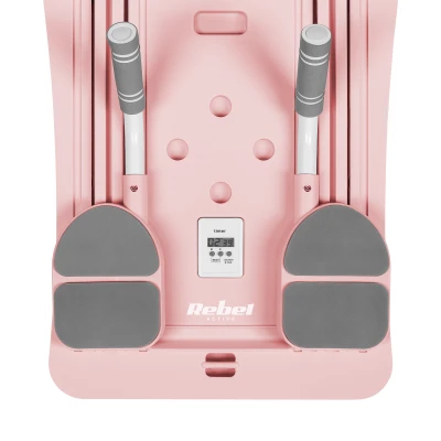 Rebel RBA-3069 Multifunkční Pilates cvičící deska s expandéry 9 v 1, růžová