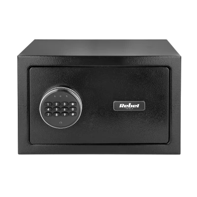 Rebel RB-7002 Elektronický trezor s PIN kódom, alarmom a núdzovými kľúčmi, 12 l, čierny