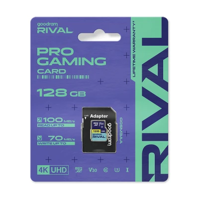 Goodram TGD-GGSM3AA1280R12 MicroSD karta Rival 128 GB, V30 UHS-I U3 s adaptérem