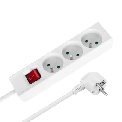 Rebel URZ3195-1,5 Predlžovací kábel s vypínačom 1,5 m, 3x1,0 mm², biely