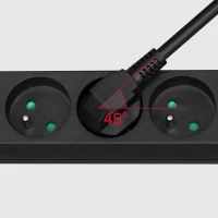 Rebel URZ3197-1,5 Prodlužovací kabel s vypínačem, 3 zásuvky FR, 1,5 m, černý