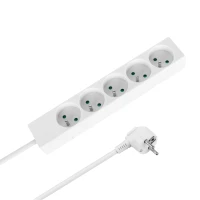 Rebel URZ3054-5B Prodlužovací kabel 5 x zásuvka, bez vypínače, 5 m (1,5 mm), bílá