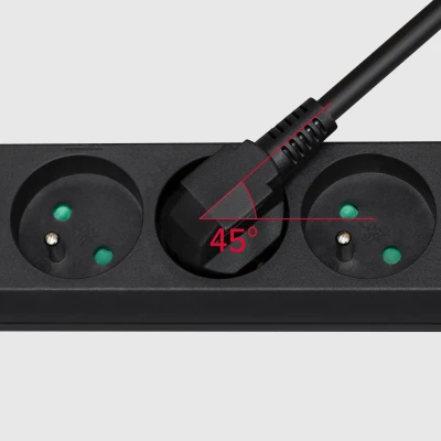 Rebel URZ3530-2-B Prodlužovací kabel s vypínačem, 4 zásuvky FR, 2 m, černý
