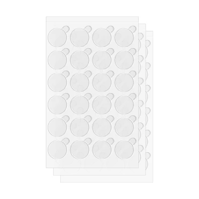 Rebel NAR0491-15 Obojstranné samolepiace kolieska 15 mm, 72 ks, priehľadné