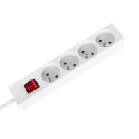 Rebel URZ3520-2-B Predlžovací kábel s vypínačom, 4 zásuvky, 2 m, biely