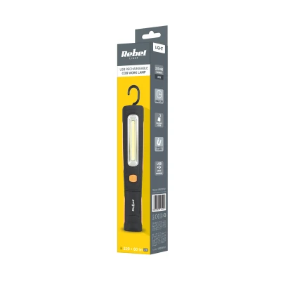 Rebel URZ0918-1 Akumulátorová pracovná LED lampa COB + LED, 220 lm, USB-C