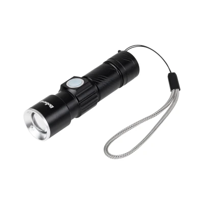 Rebel URZ0914 Hliníková LED svietidlo 3 W, 120 lm, ZOOM, USB, čierna