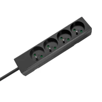 Rebel URZ3060-1.5 Prodlužovací kabel, 4 zásuvky, bez vypínače, 1,5 m, černý