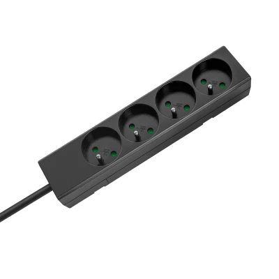 Rebel URZ3060-1.5 Prodlužovací kabel, 4 zásuvky, bez vypínače, 1,5 m, černý
